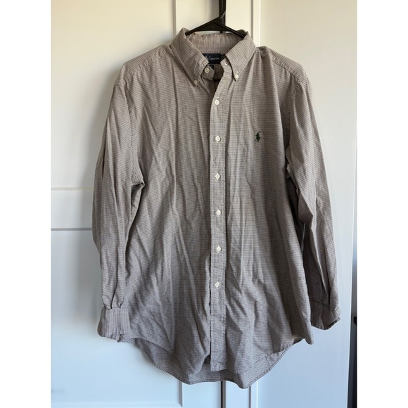 Ralph Lauren Yarmouth Button Down Shirt Men 15 1/2 32/33 Long Sleeve Houndstooth - Picture 2 of 5